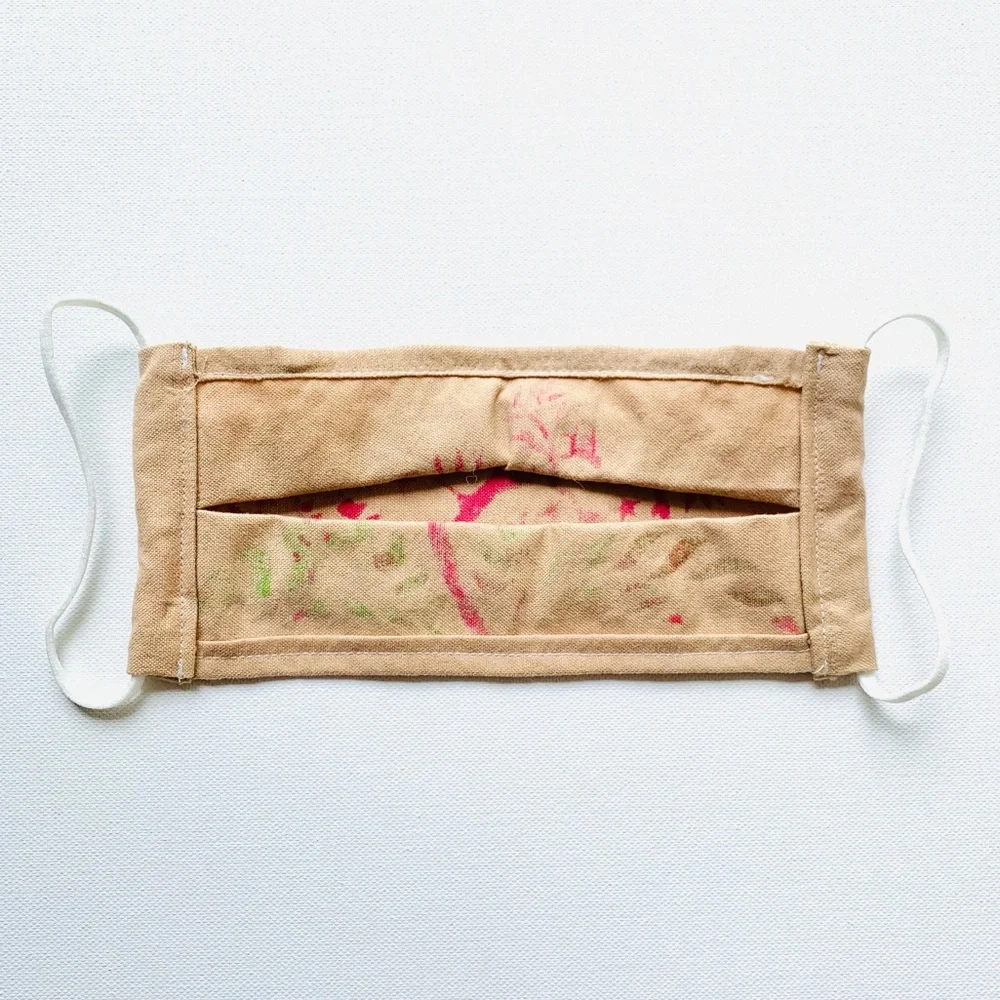 NEW Handmade Painted Dyed 3D Mango Plant Print 3D Face Mask
